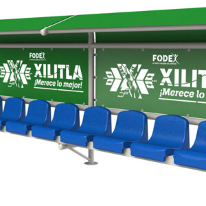 canchas banca modular jugadores con parasol 8p